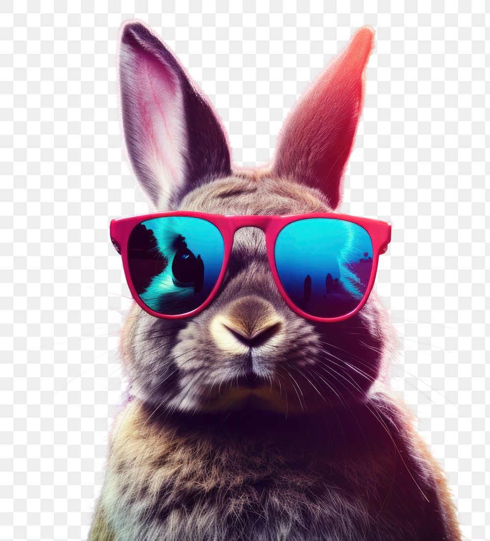 PNG Sunglasses mammal animal bunny. AI generated Image by rawpixel.