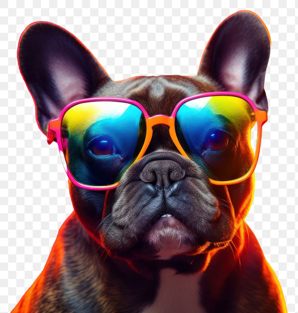 PNG Glasses dog sunglasses bulldog. AI generated Image by rawpixel.