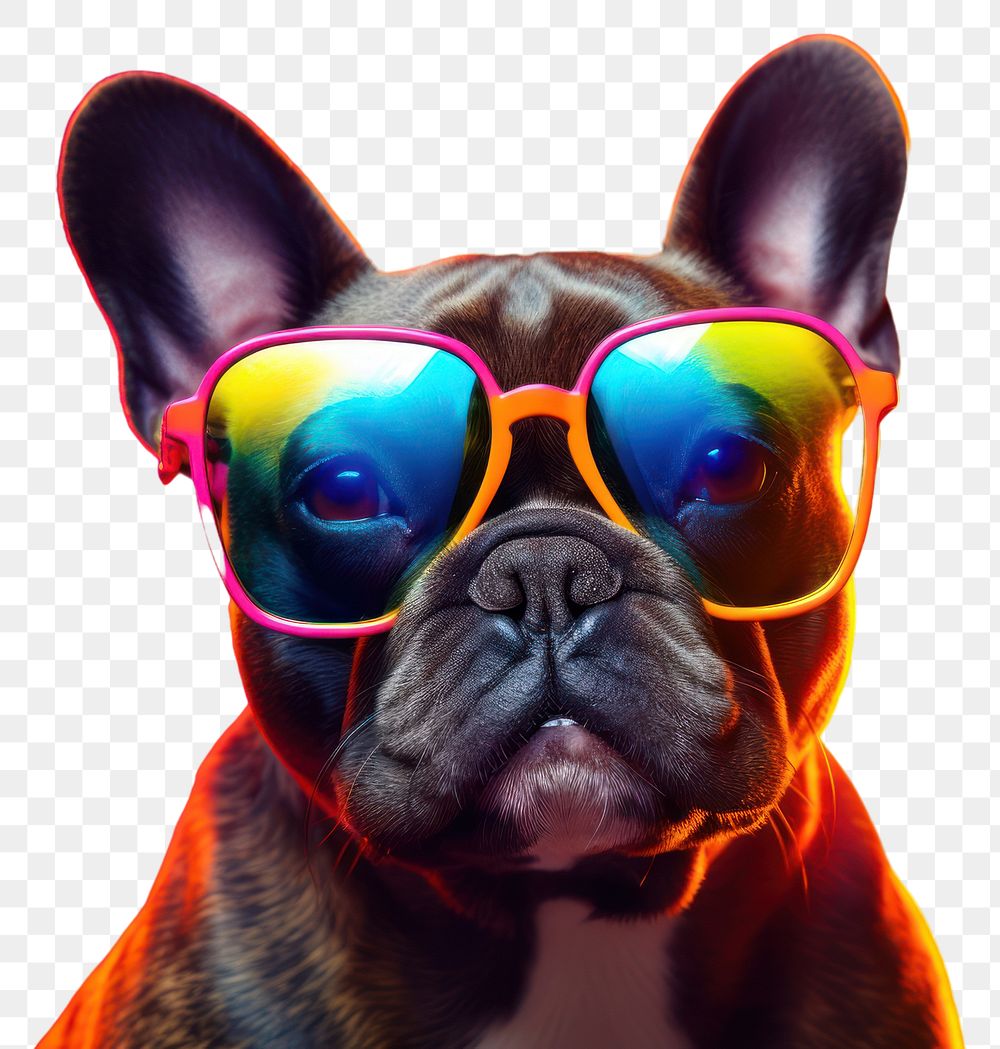 PNG Glasses dog sunglasses bulldog. 