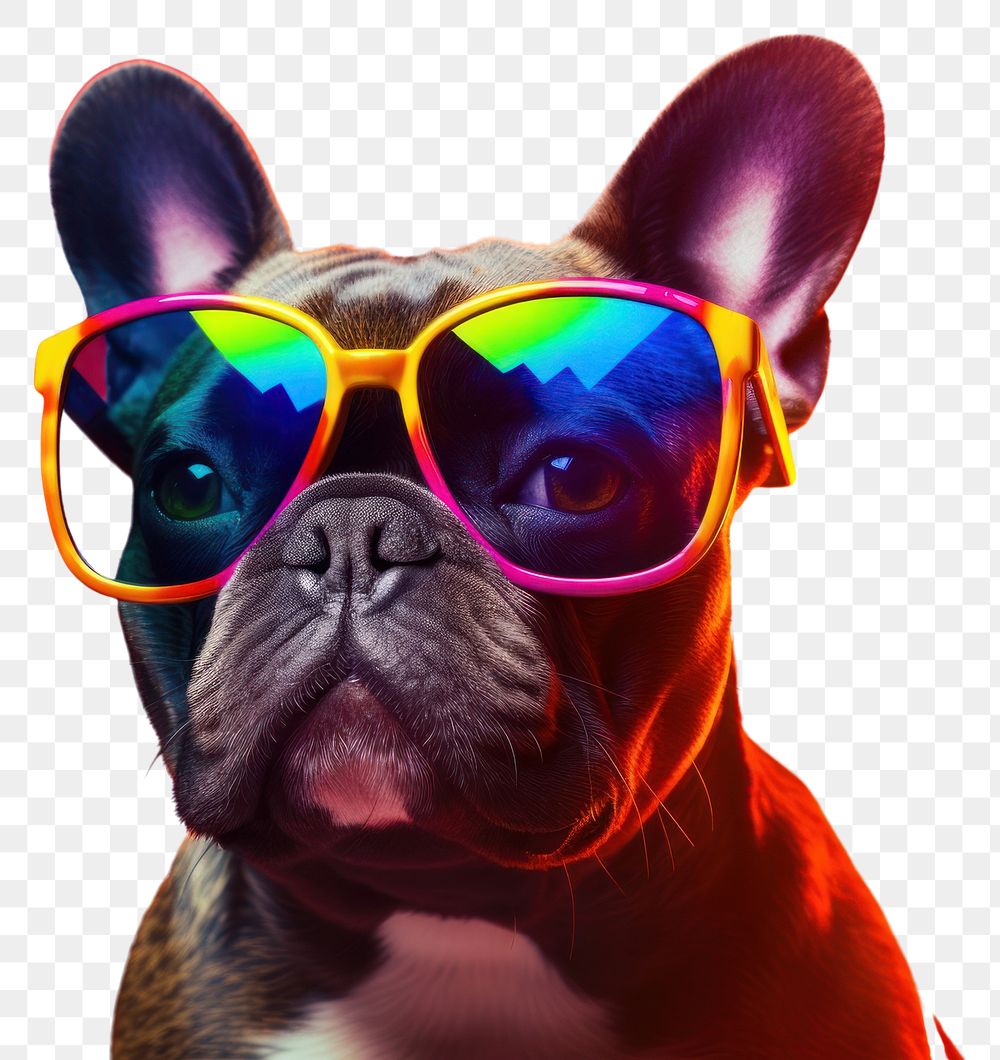 PNG Sunglasses dog bulldog animal. AI generated Image by rawpixel.