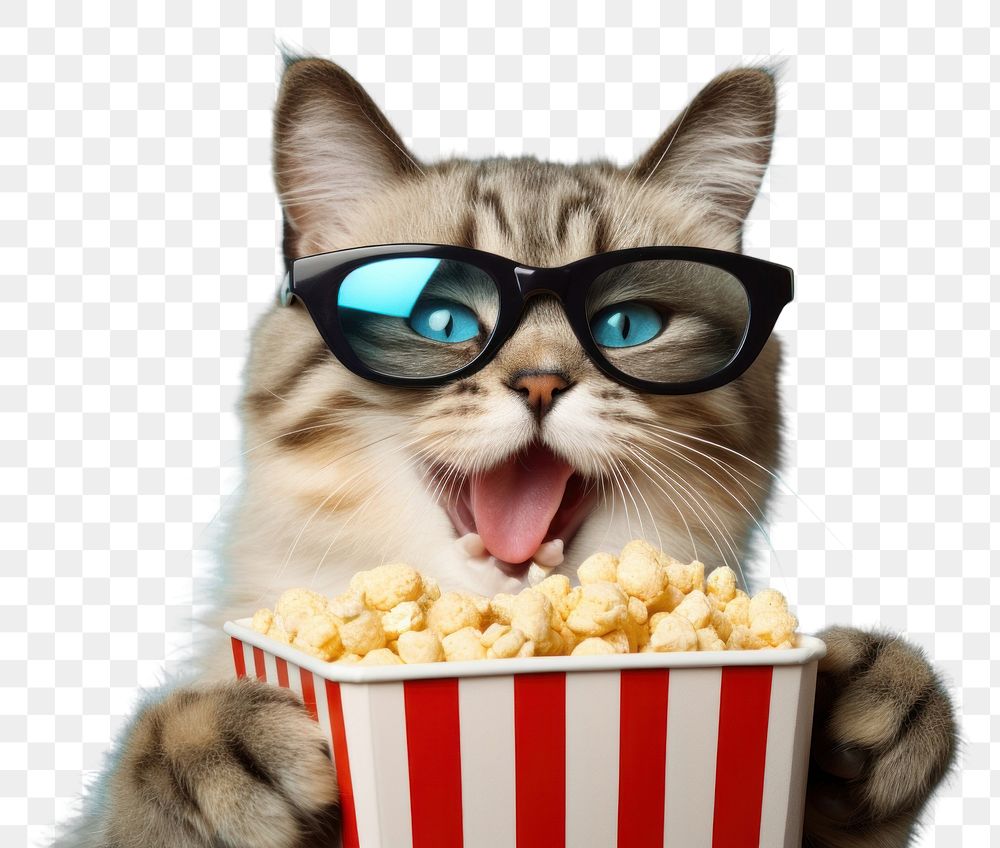 PNG Glasses popcorn mammal animal. 