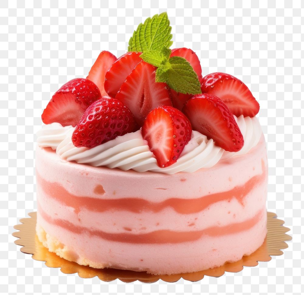 PNG Strawberry cake dessert cream. 