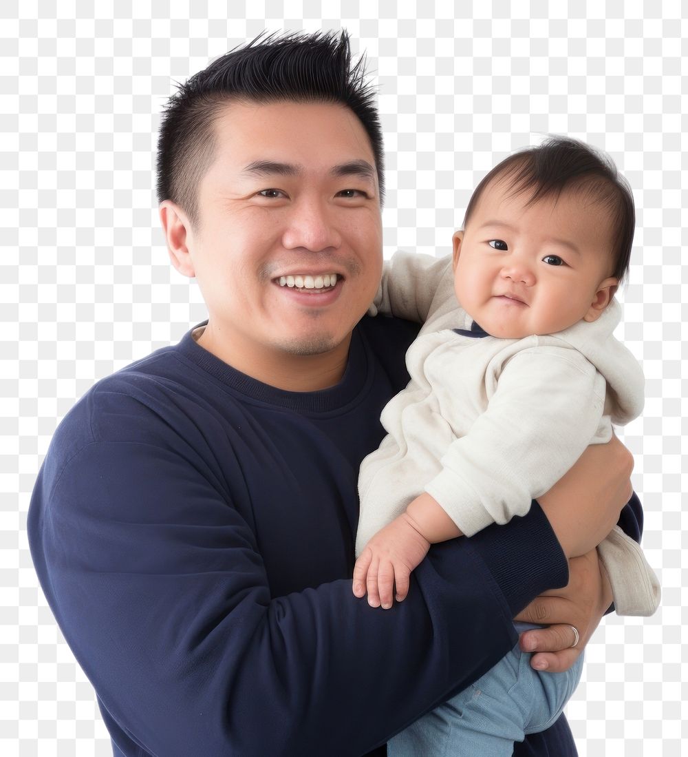 PNG Baby portrait hugging father. AI generated Image by rawpixel.