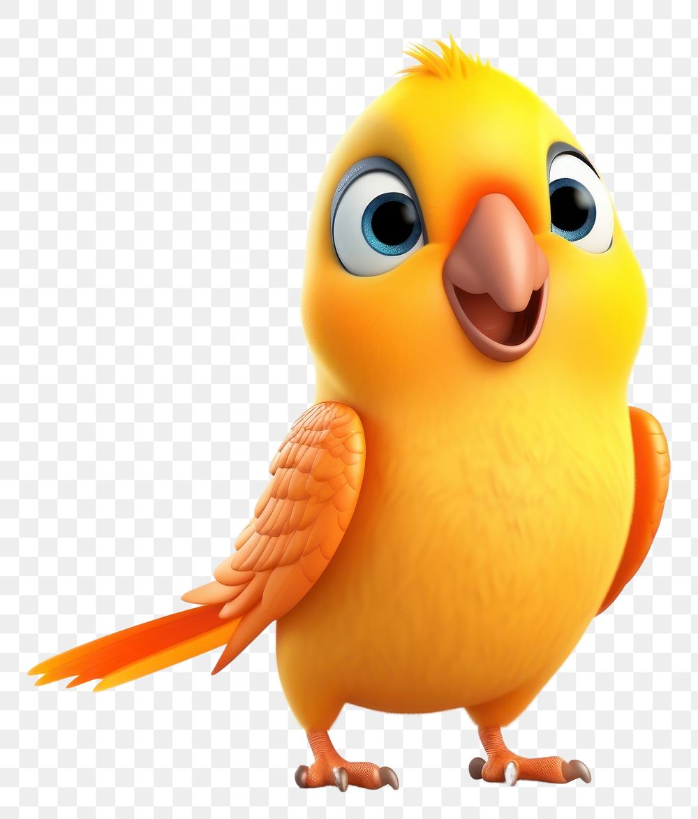 PNG Cartoon animal yellow bird. 