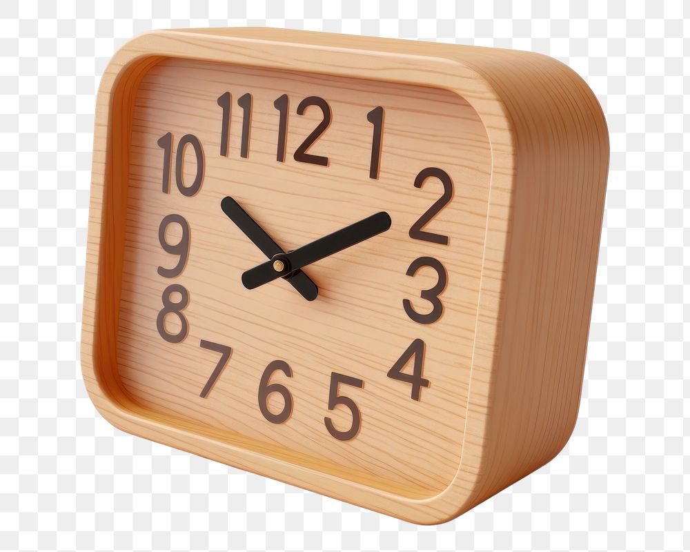 PNG Clock number wood white background. AI generated Image by rawpixel.