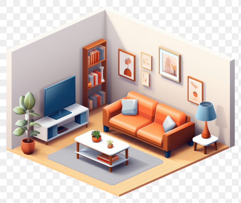 PNG Room architecture furniture cartoon. AI generated Image by rawpixel.