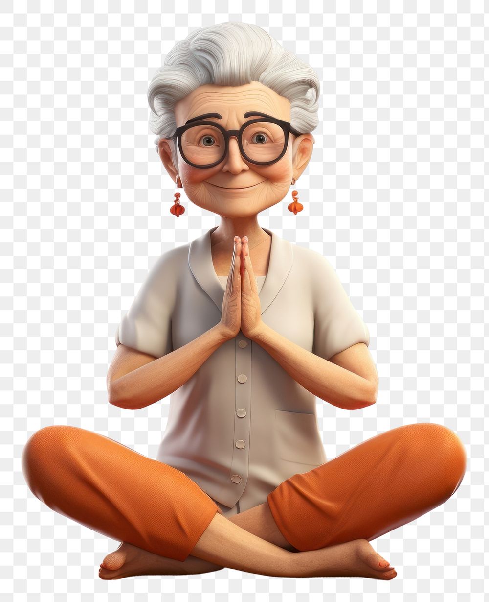 PNG Yoga sitting cartoon adult. AI generated Image by rawpixel.