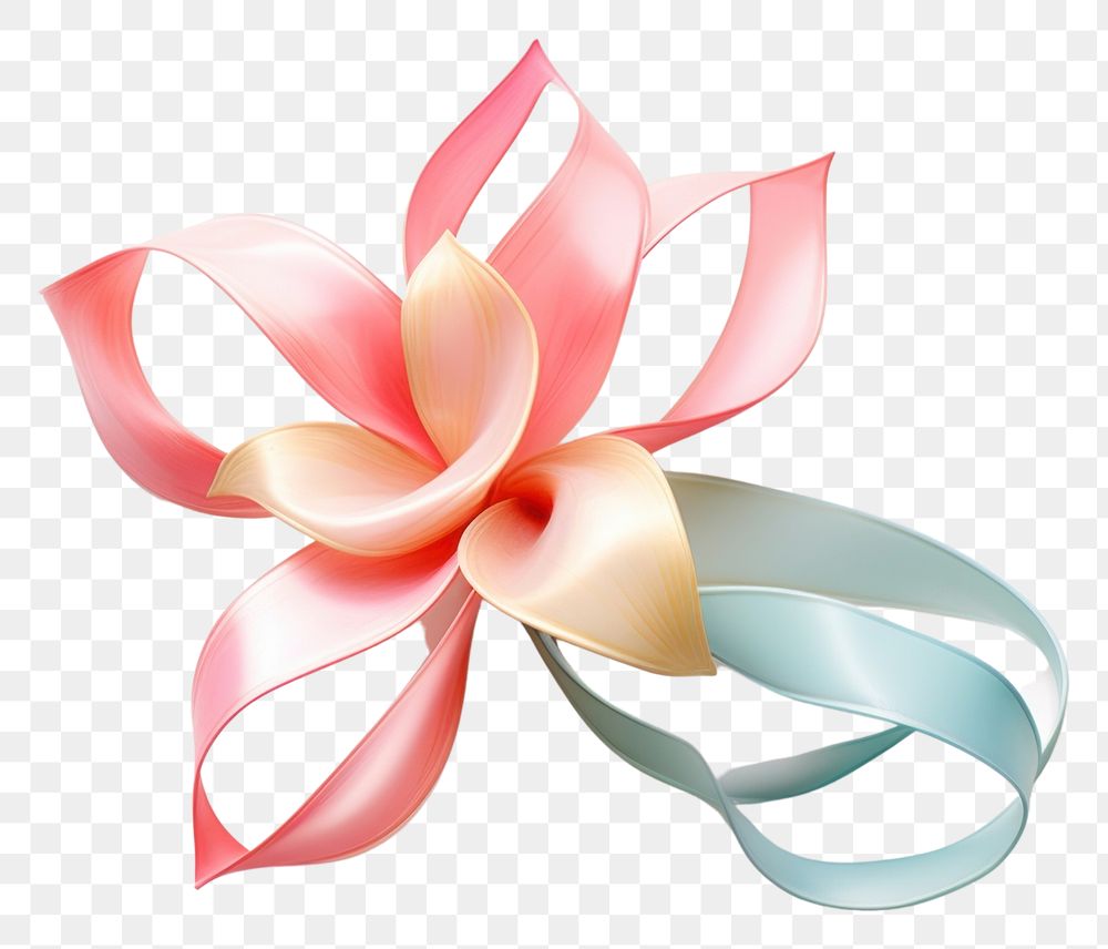 PNG Flower ribbon plant gift celebration. AI generated Image by rawpixel.