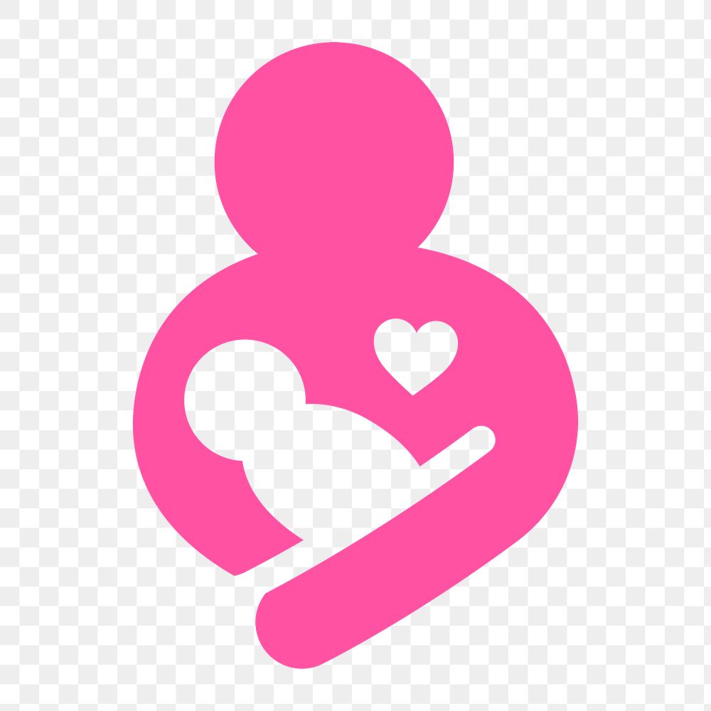 PNG mother and baby flat icon, transparent background
