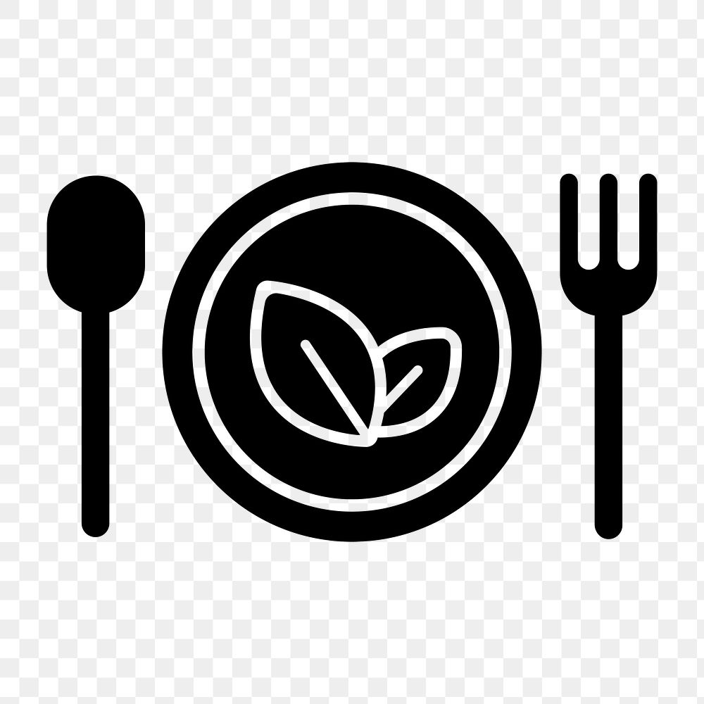 PNG organic restaurant flat icon, transparent background