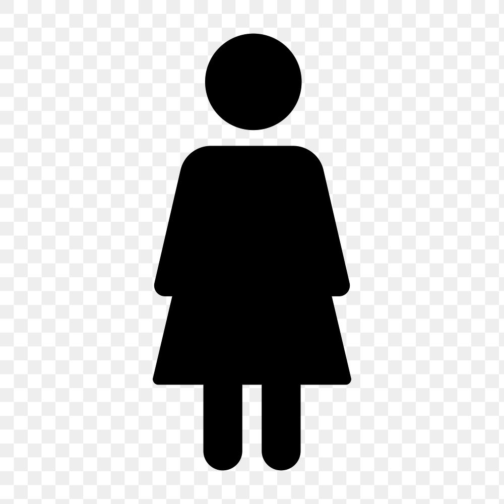 PNG female silhouette flat icon, transparent background