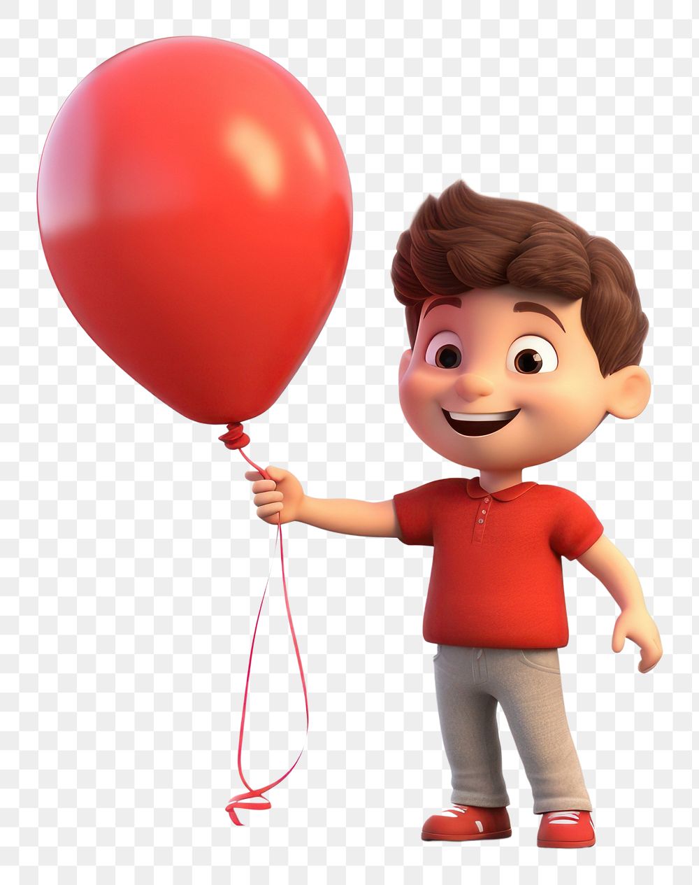 PNG Balloon smiling cartoon red. AI generated Image by rawpixel.