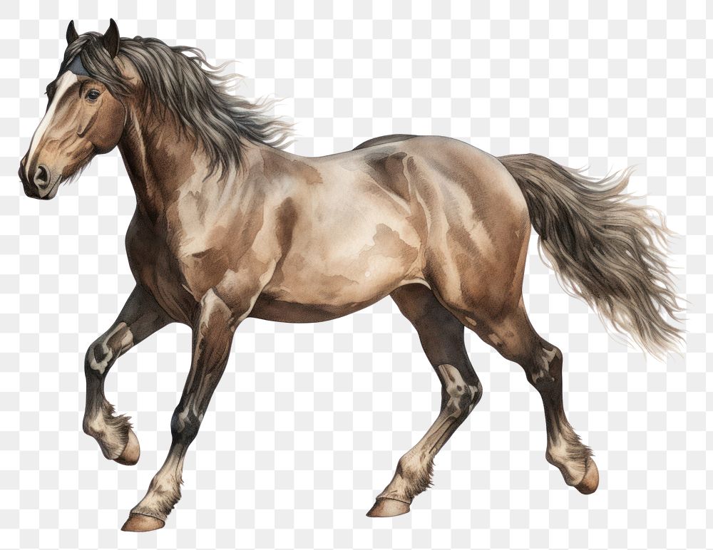 PNG Horse stallion drawing mammal. AI generated Image by rawpixel.