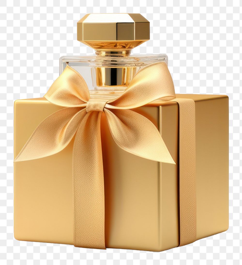 PNG Perfume bottle gift gold. AI generated Image by rawpixel.