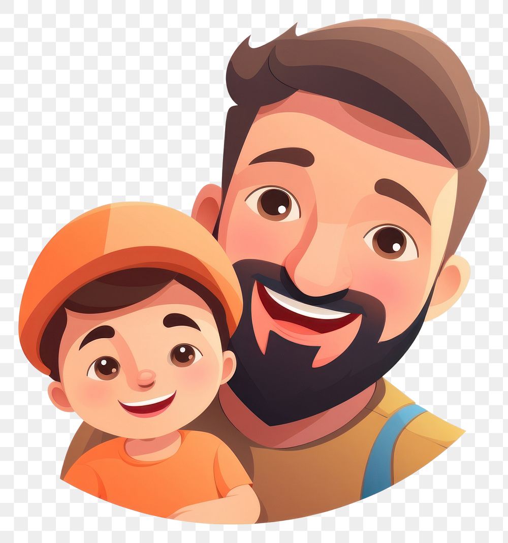 PNG Cartoon portrait drawing father. 