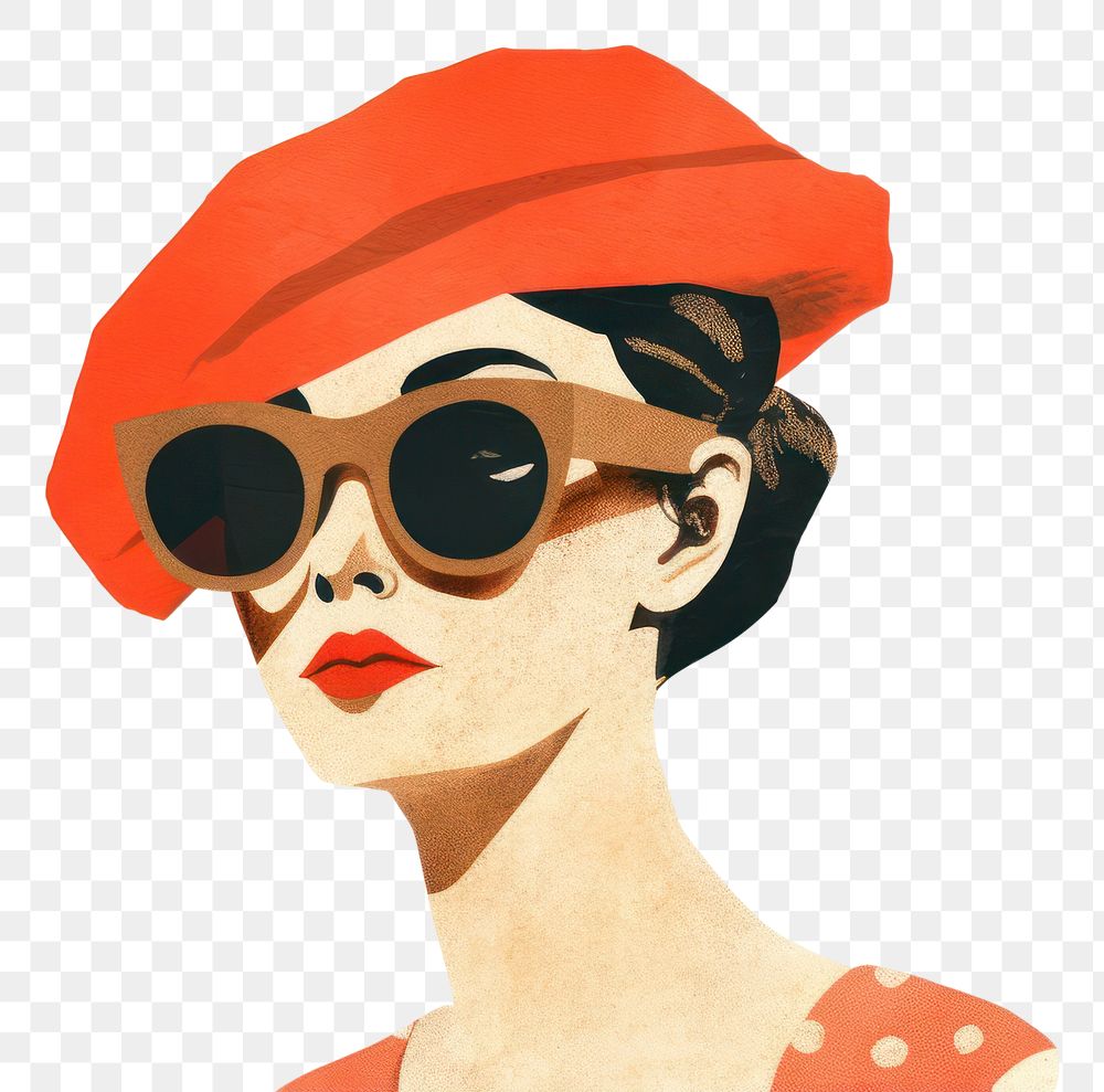PNG Drawing sunglasses portrait cartoon. AI generated Image by rawpixel.