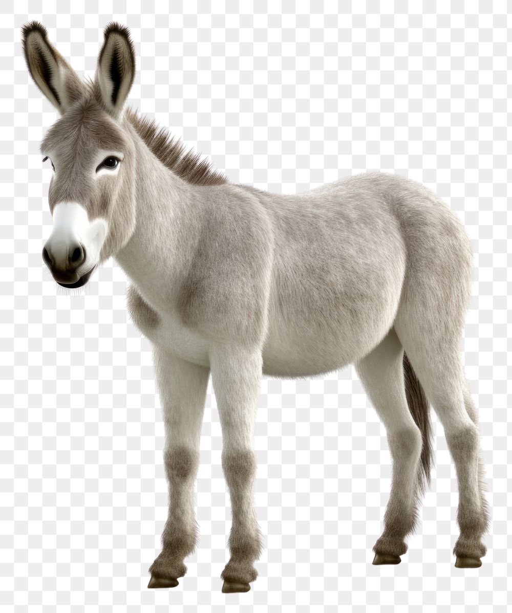 PNG  Donkey full body animal mammal white background