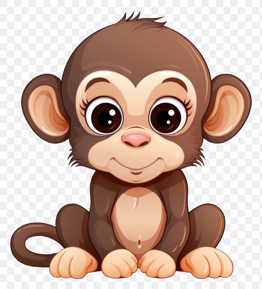 PNG Monkey sitting cartoon mammal. AI generated Image by rawpixel.
