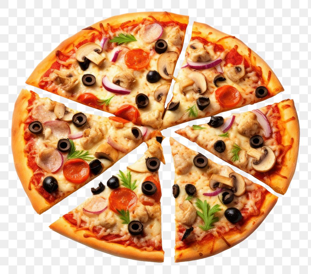 PNG Pizza olive food white background. AI generated Image by rawpixel.