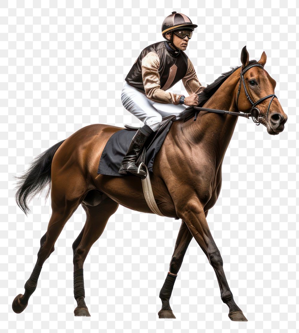 PNG Horse racing jockey horse mammal animal. AI generated Image by rawpixel.
