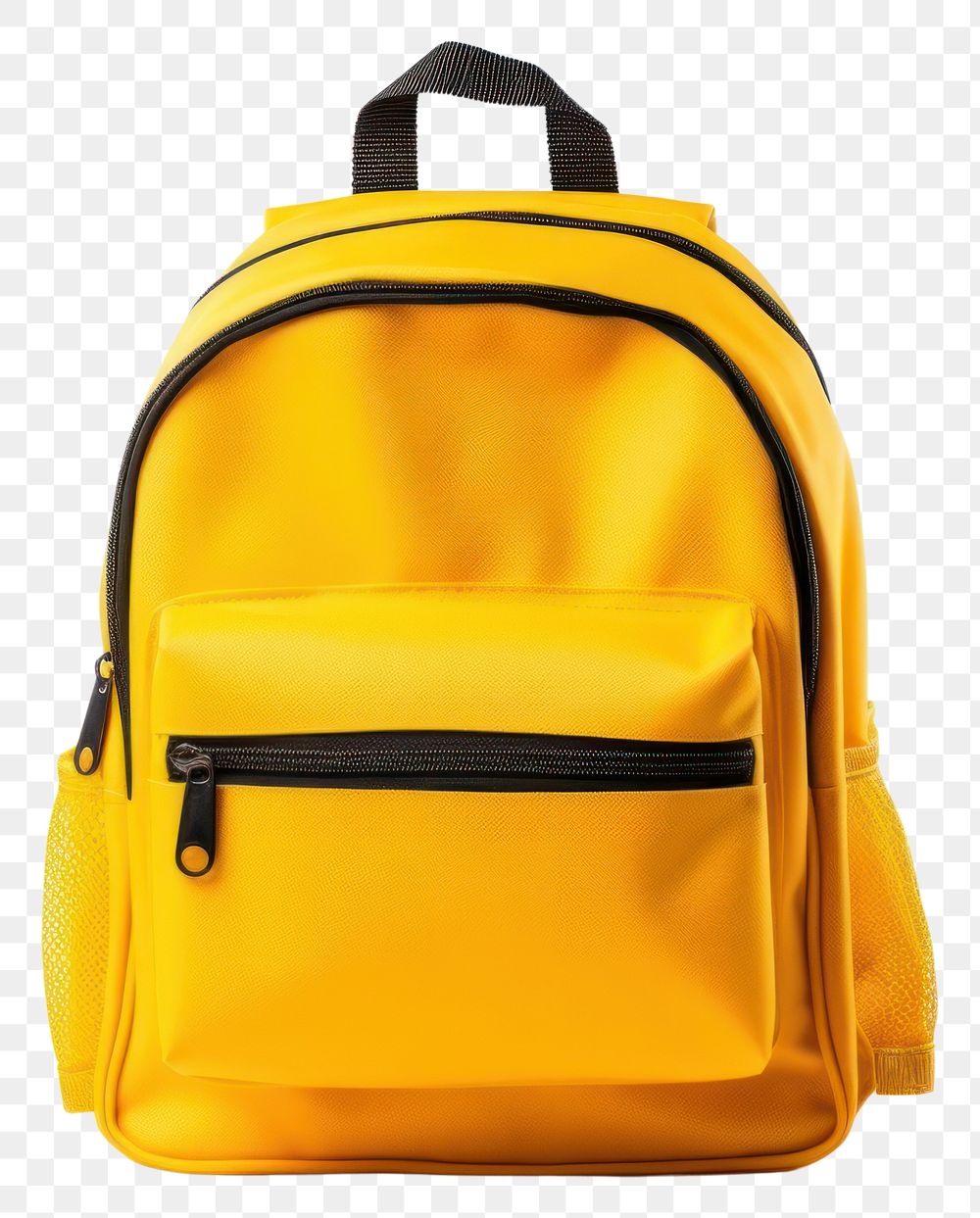 PNG Fabric bright school bus yellow color backpack bag white background handbag. AI generated Image by rawpixel.