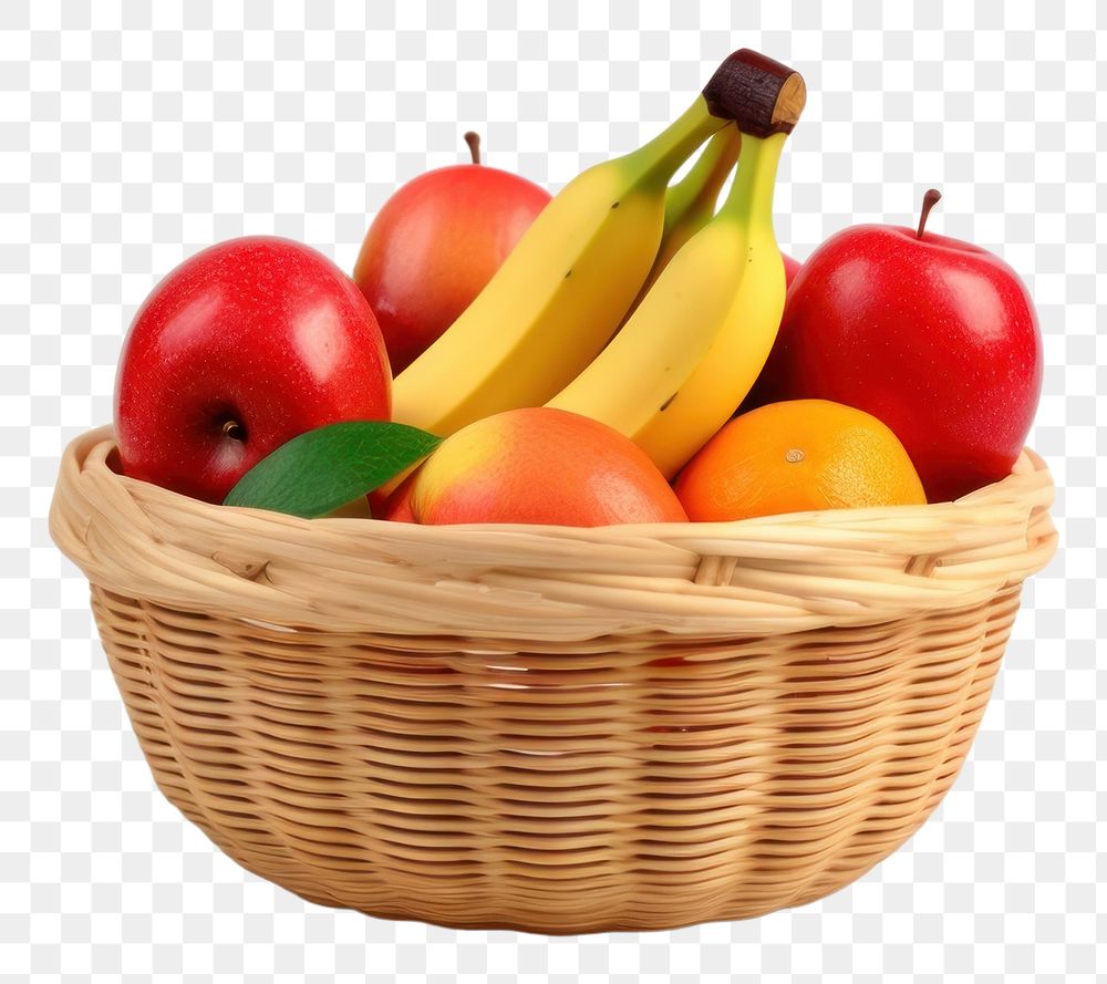 PNG  Fruit basket banana plant food. AI generated Image by rawpixel.