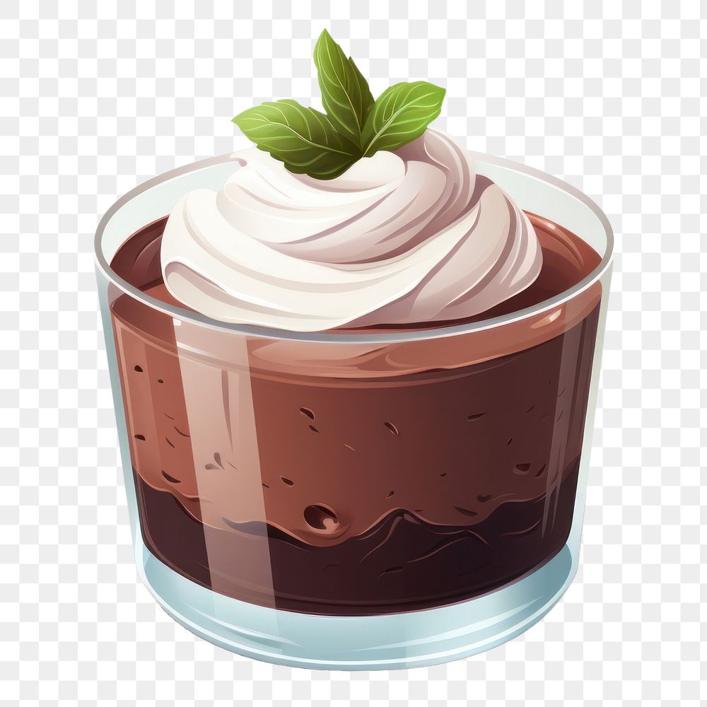 PNG Chocolate dessert mousse cream. AI generated Image by rawpixel.