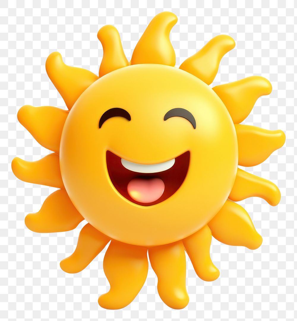 PNG Sun white background anthropomorphic happiness. 