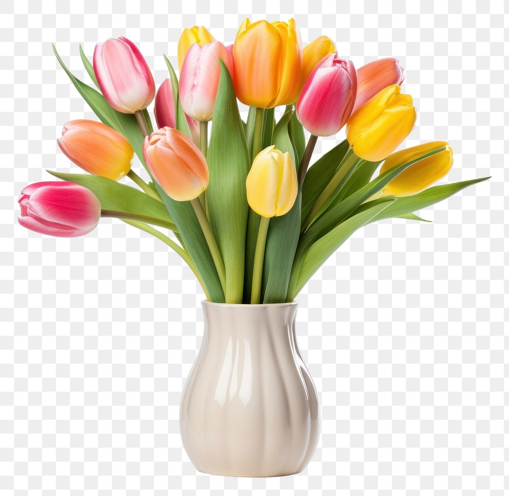 PNG Tulips vase flower plant. AI generated Image by rawpixel.