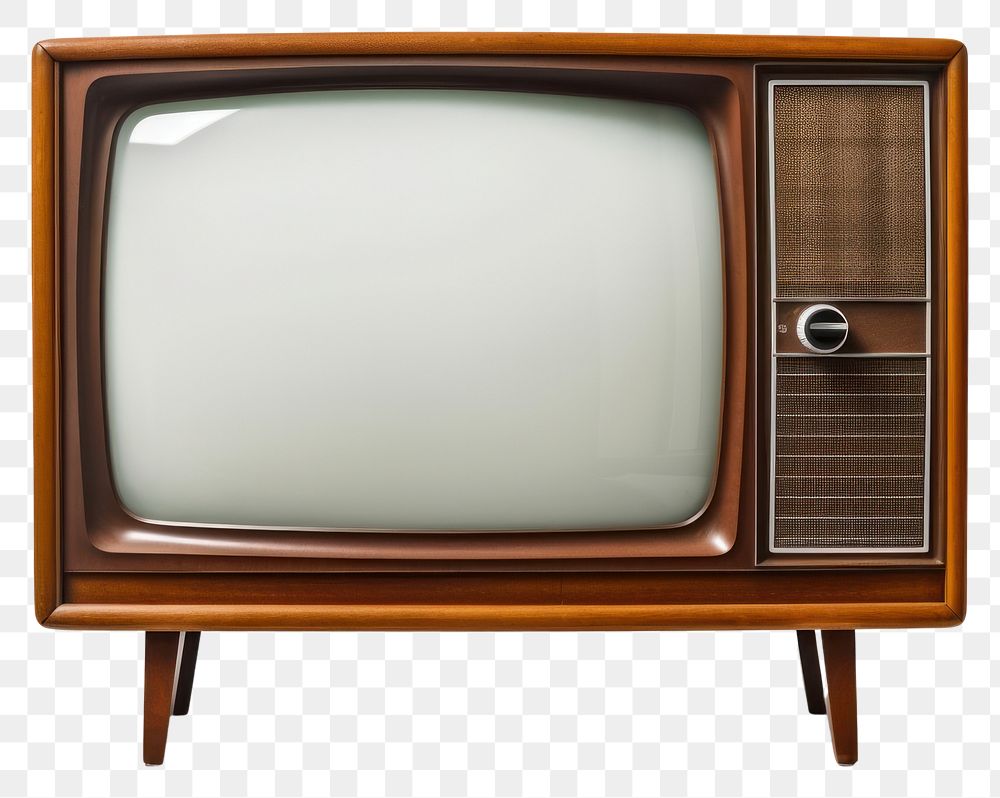 PNG Vintage TV television screen white background. AI generated Image by rawpixel.
