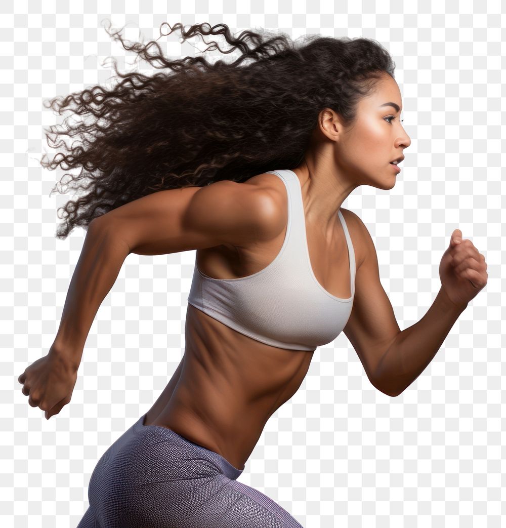 PNG Running sports female adult. AI generated Image by rawpixel.