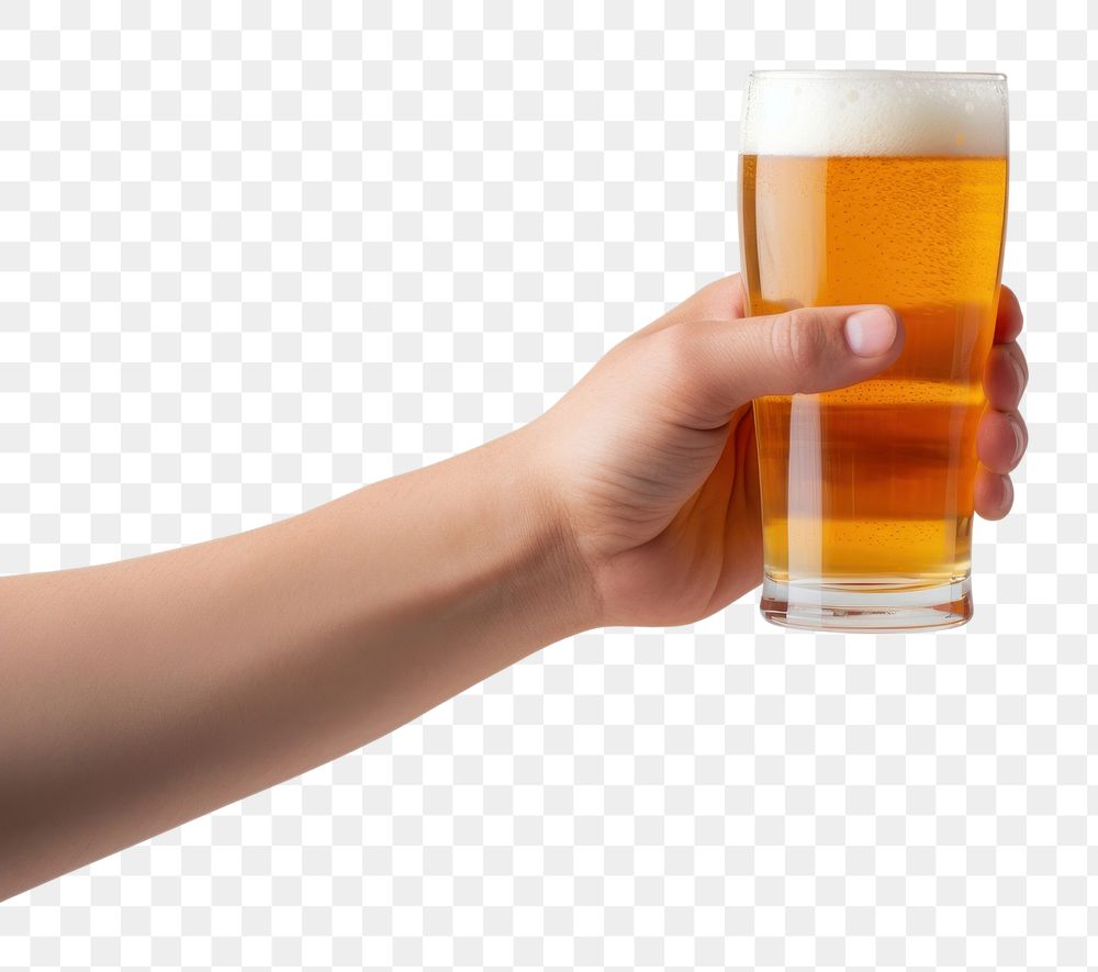 PNG Beer holding drink lager. AI generated Image by rawpixel.