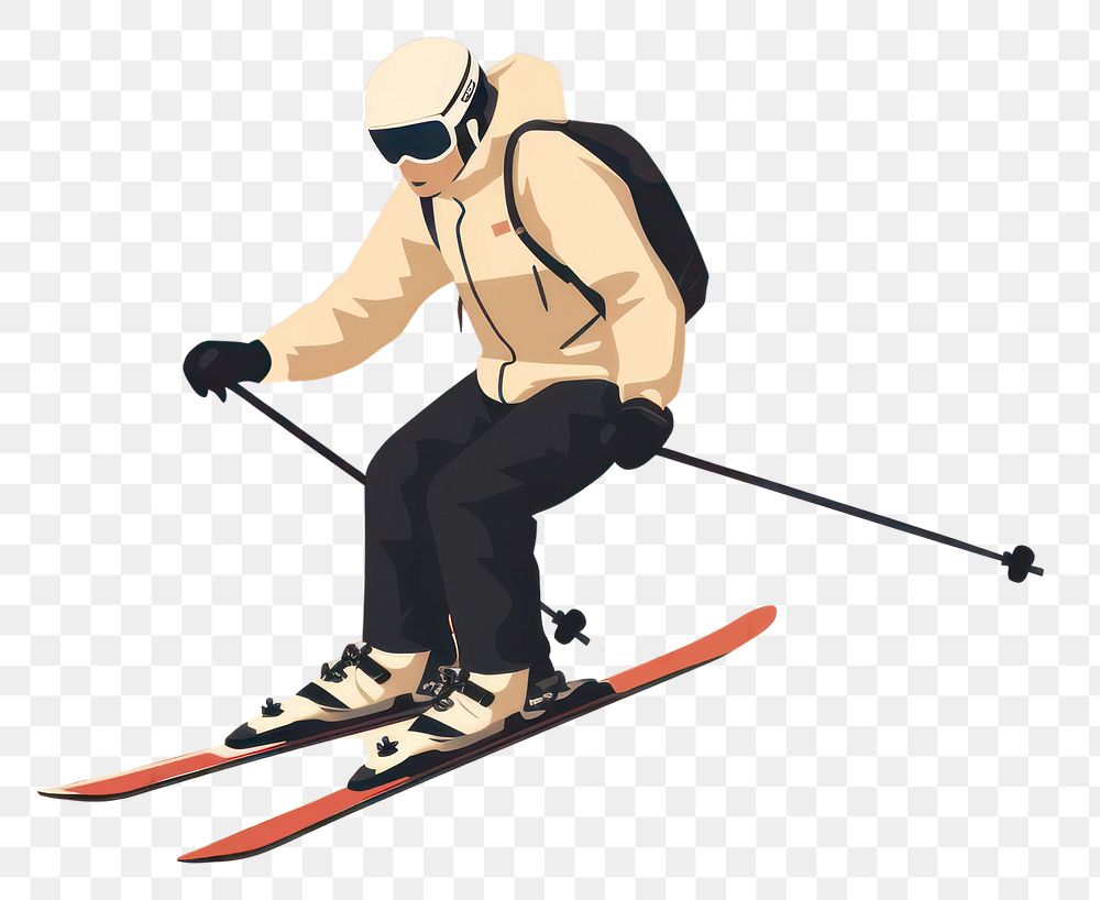 PNG Man playing skiing sports snowboarding recreation. AI generated Image by rawpixel.