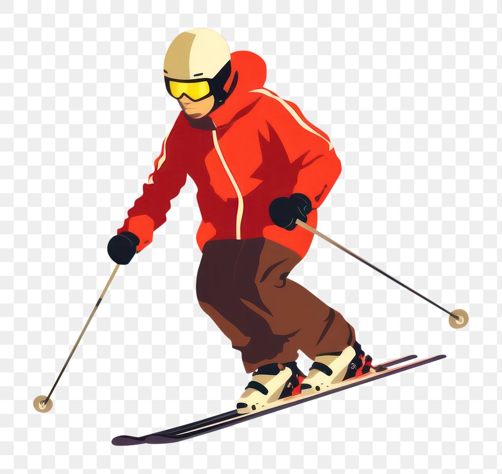 PNG Man playing skiing recreation sports helmet. AI generated Image by rawpixel.
