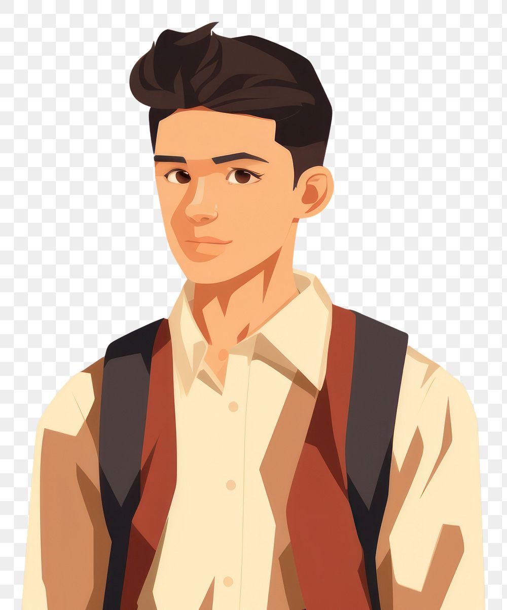 PNG Student boy adult individuality illustrated. AI generated Image by rawpixel.