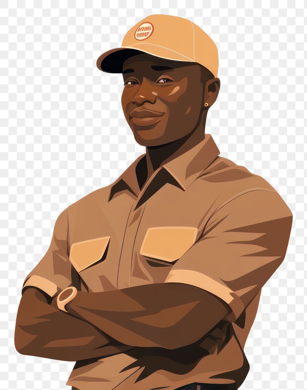 PNG African american logistics worker adult protection cardboard. 