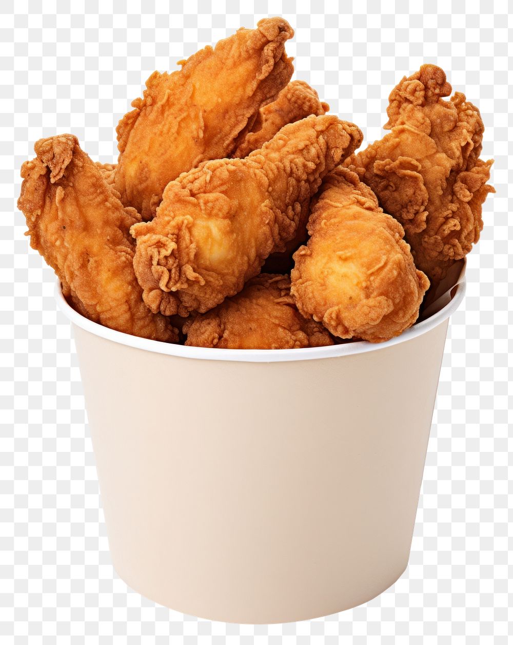 PNG Fried chicken bucket fried food white background