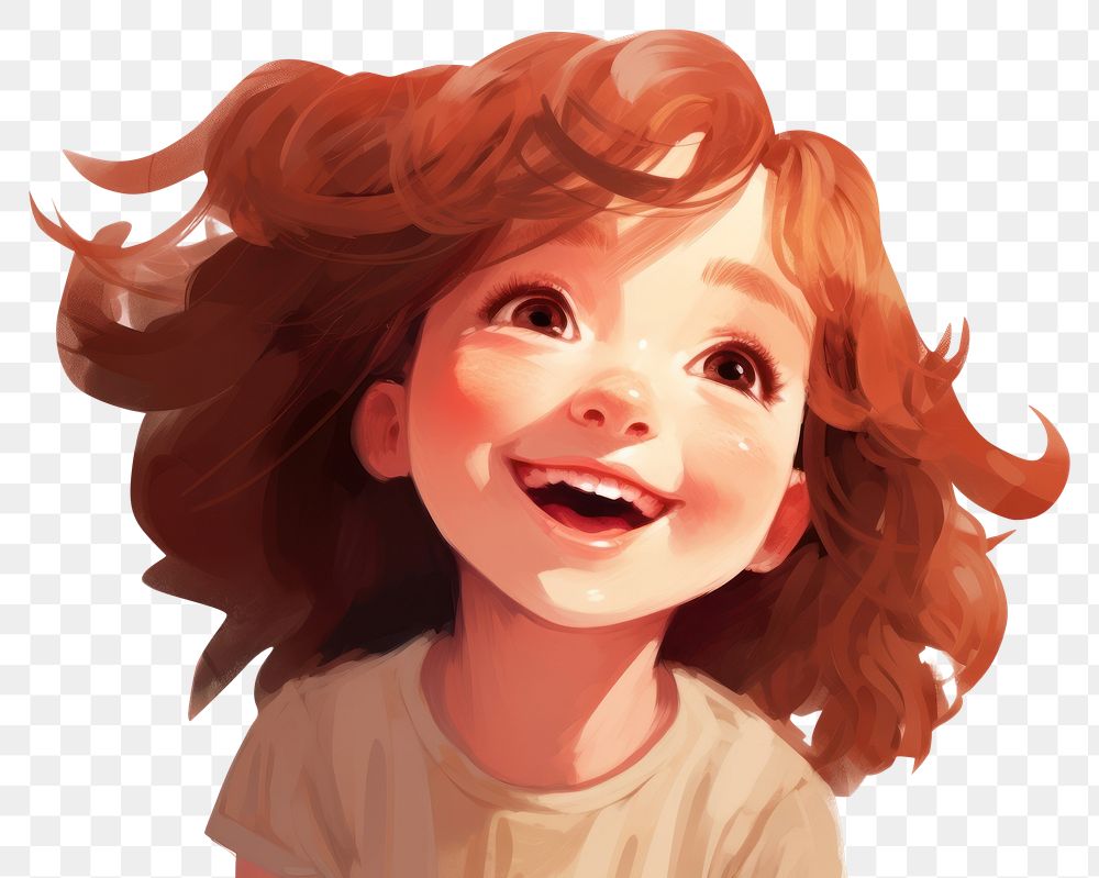PNG Cute happy girl portrait toy. AI generated Image by rawpixel.
