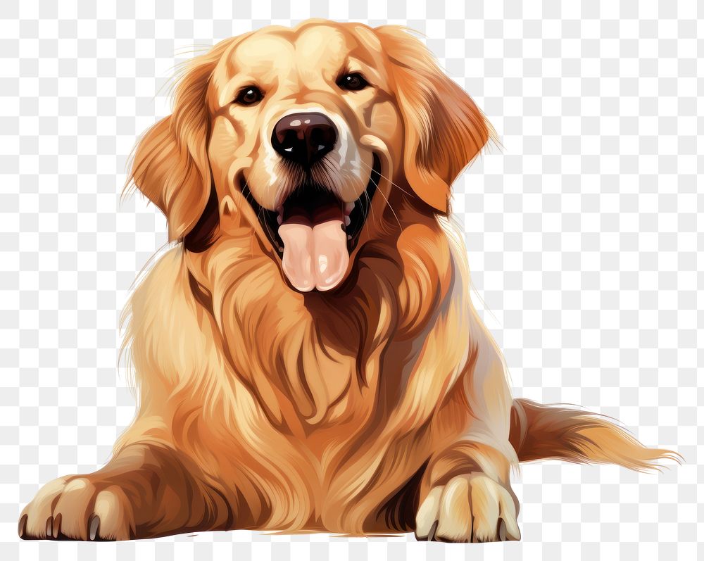 PNG Happy Golden Retriever Dog pet dog retriever. 