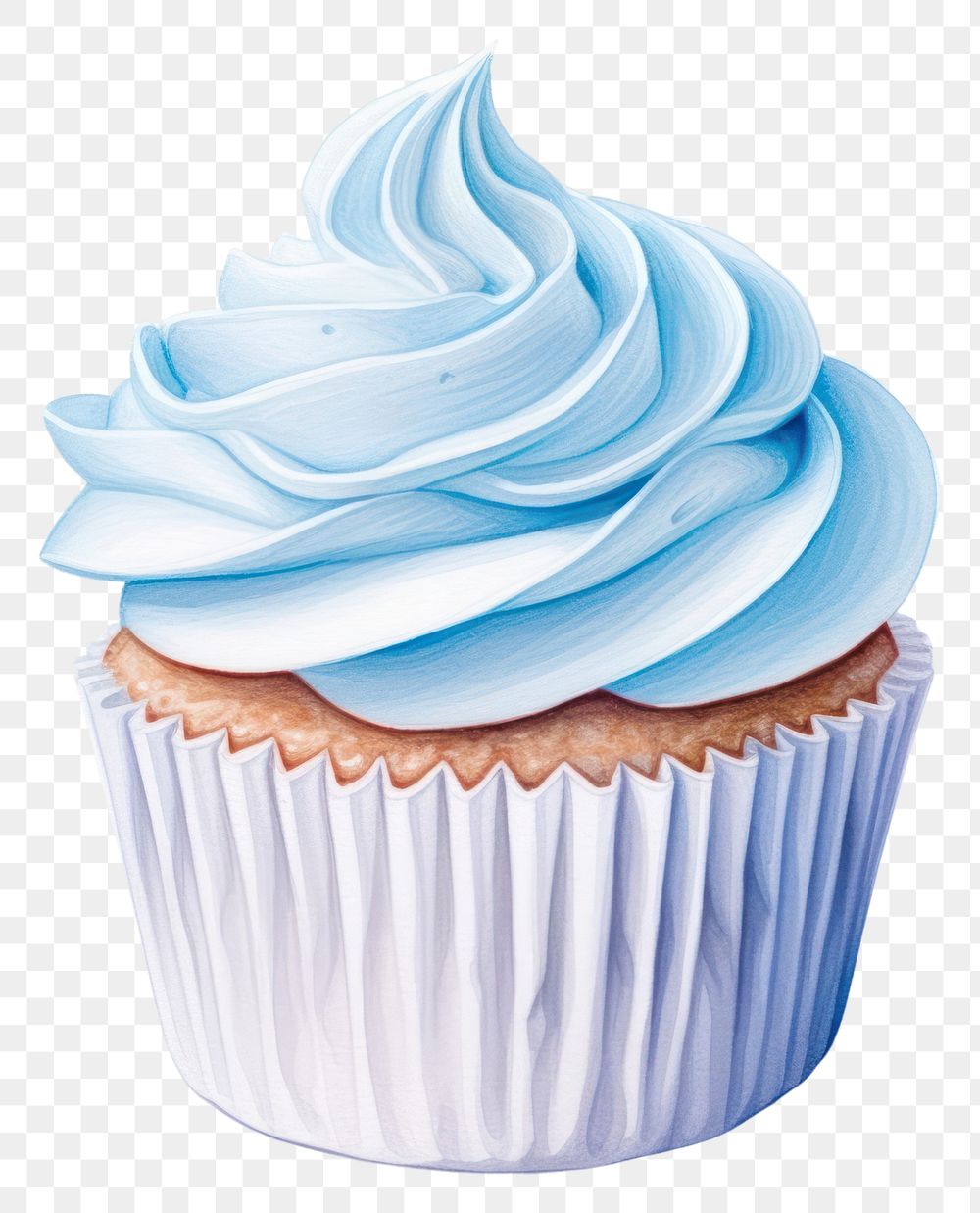 PNG Blue cupcake dessert icing cream. AI generated Image by rawpixel.