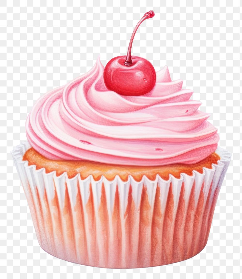 PNG Cherry cupcake dessert cream food. 