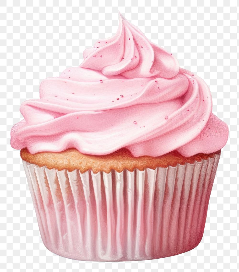 PNG Pink cupcake dessert icing cream. 