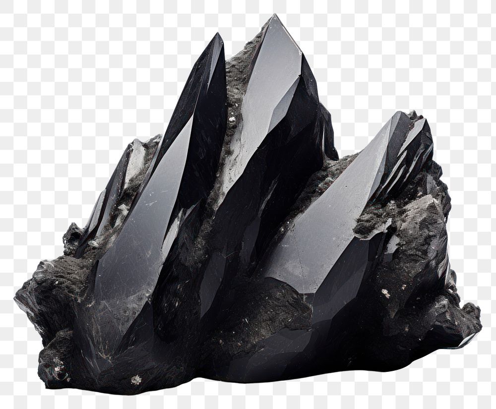 PNG Black crystals mineral rock anthracite