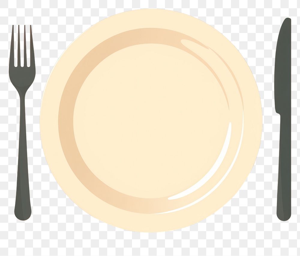 PNG Empty plate knife fork food. AI generated Image by rawpixel.