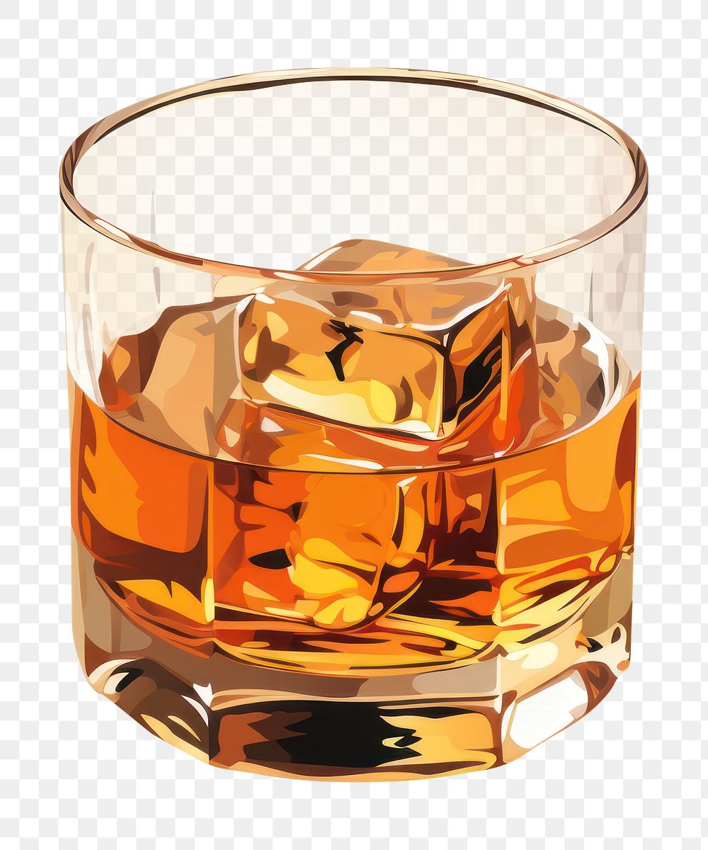 PNG Whiskey whisky drink glass. AI generated Image by rawpixel.