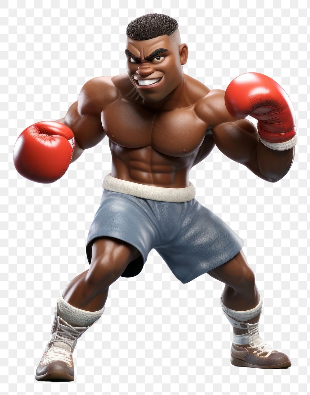 PNG  Black man Uppercut punch play boxing punching cartoon sports. AI generated Image by rawpixel.