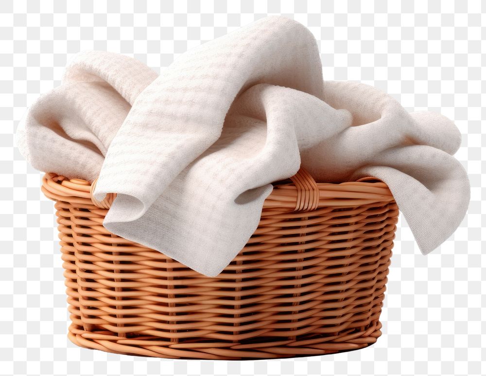 PNG  Basket towel white background simplicity. AI generated Image by rawpixel.