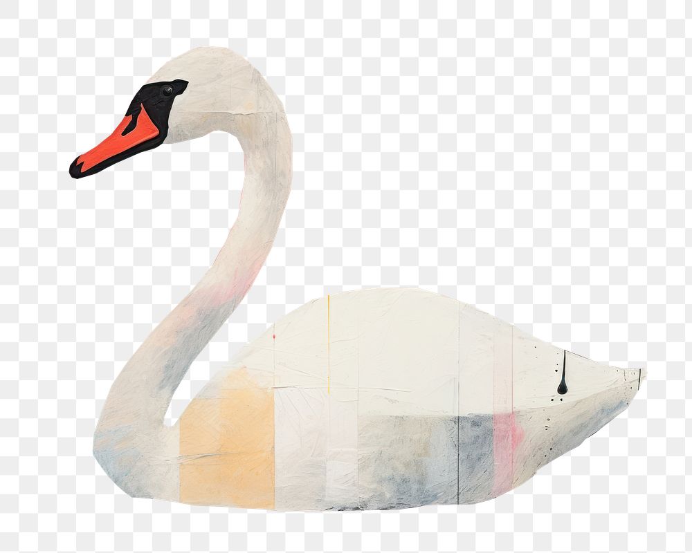 PNG Swan art painting animal. AI generated Image by rawpixel.