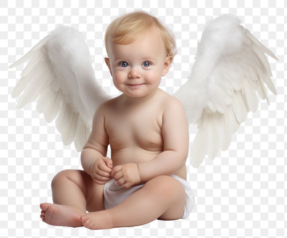 PNG Baby angel cupid baby portrait photo. AI generated Image by rawpixel.