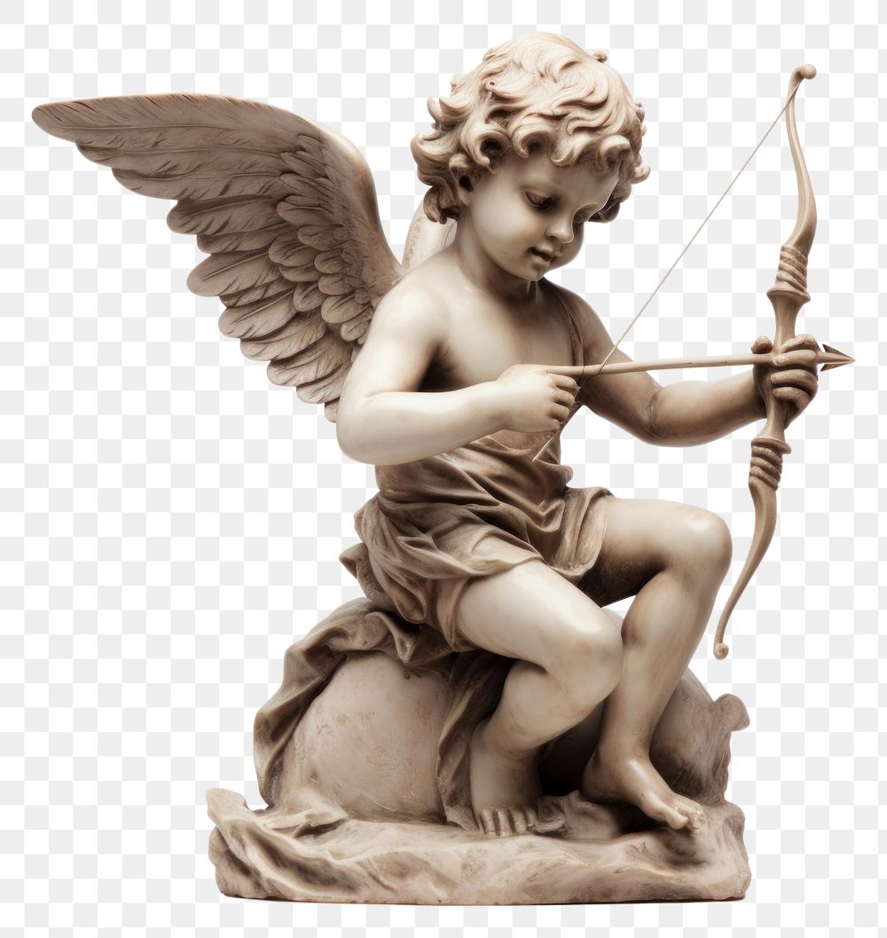 PNG Cupid statue white background representation spirituality. 